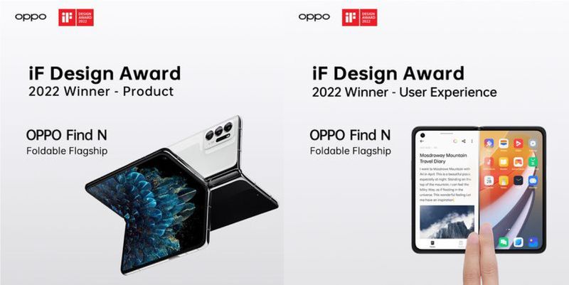 OPPO wint 3 iF Design Awards voor Find X5 Series en Find N