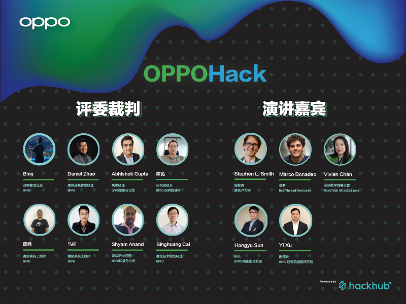 OPPOHack 评委裁判及演讲嘉宾