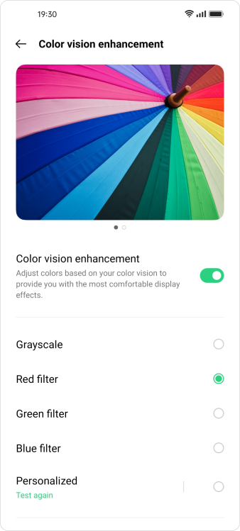 colorOS 12 يعزز اللون 