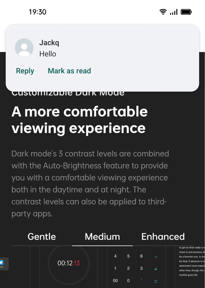 Anti-peeping notification off