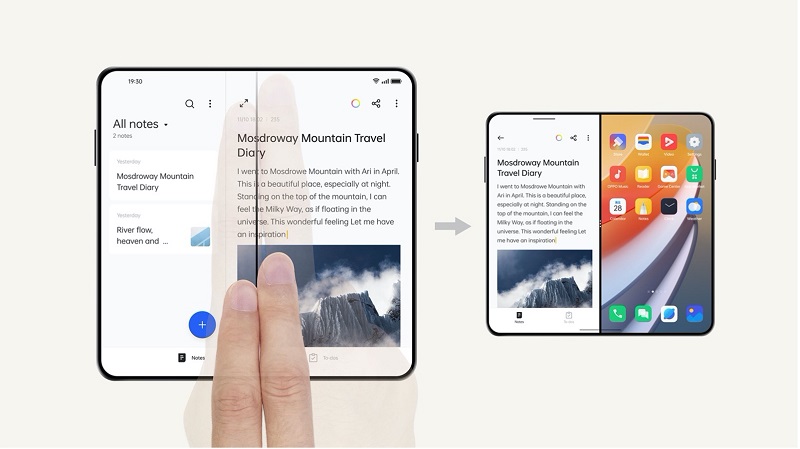 Two-finger Split Screen