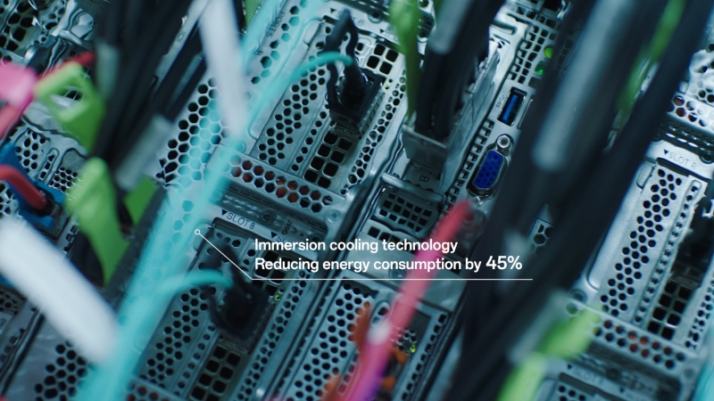 Immersion cooling technology is applied to improve energy efficiency