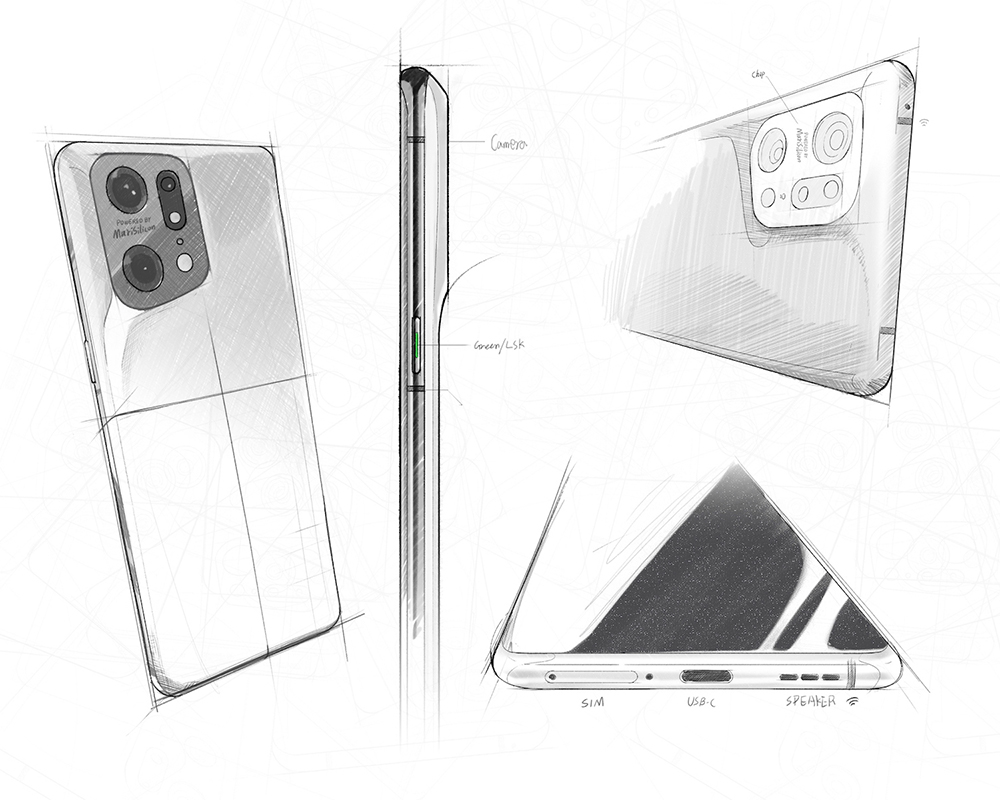 OPPO Find X5 Pro incorporates the all-important cameras in a volcano-like shape.