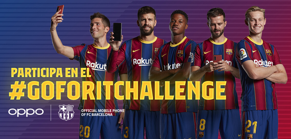 OPPO and FC Barcelona launch a TikTok challenge featuring Piqué, Sergi Roberto, Frenkie De Jong, Miralem Pjanic and Ansu Fati
