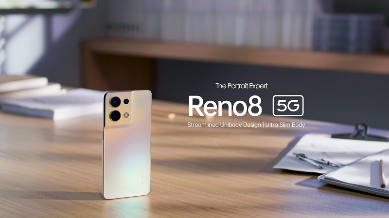 Shimmer Gold color of OPPO Reno8 5G