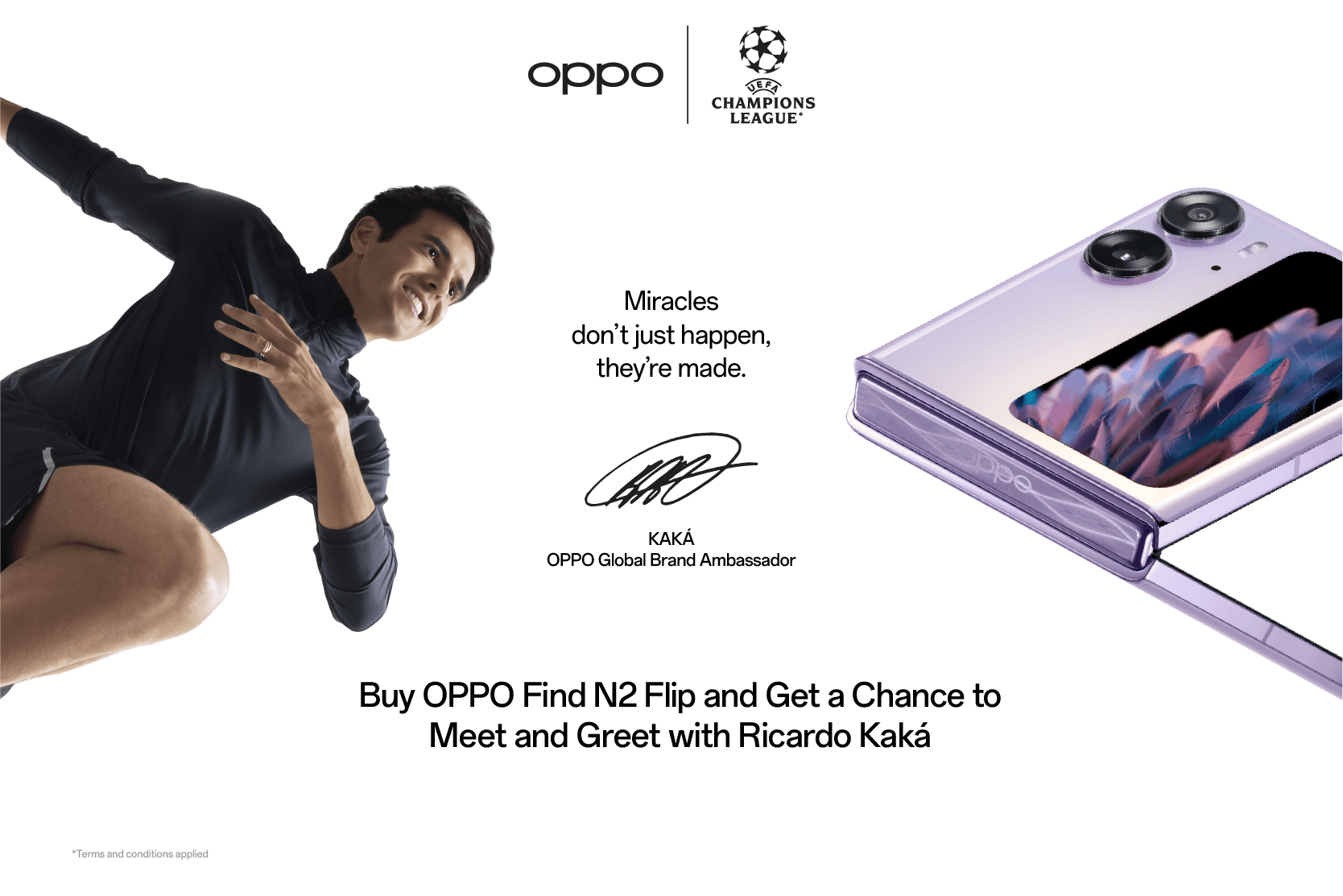 Beli Find N2 Flip, Menangkan Tiket Meet & Greet Bersama Kaká