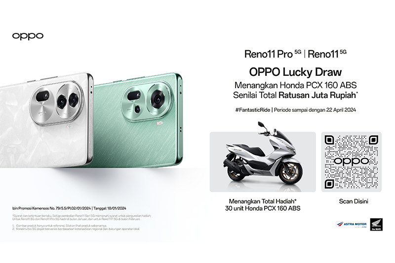 Beli OPPO Reno11 Series 5G, Memenangkan 30 Honda PCX!