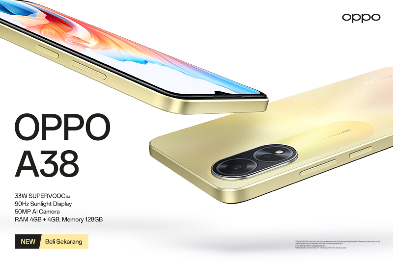 OPPO A38 Resmi Meluncur, Hadirkan Peningkatan Fitur Canggih