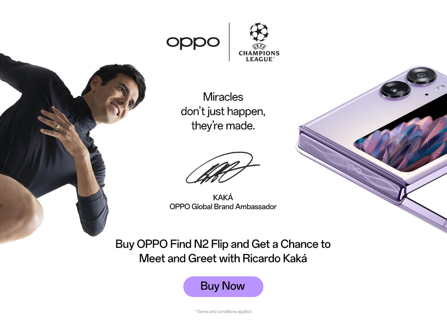 OPPO Tunjuk Kaká sebagai Global Brand Ambassador dalam Kemitraan Liga
