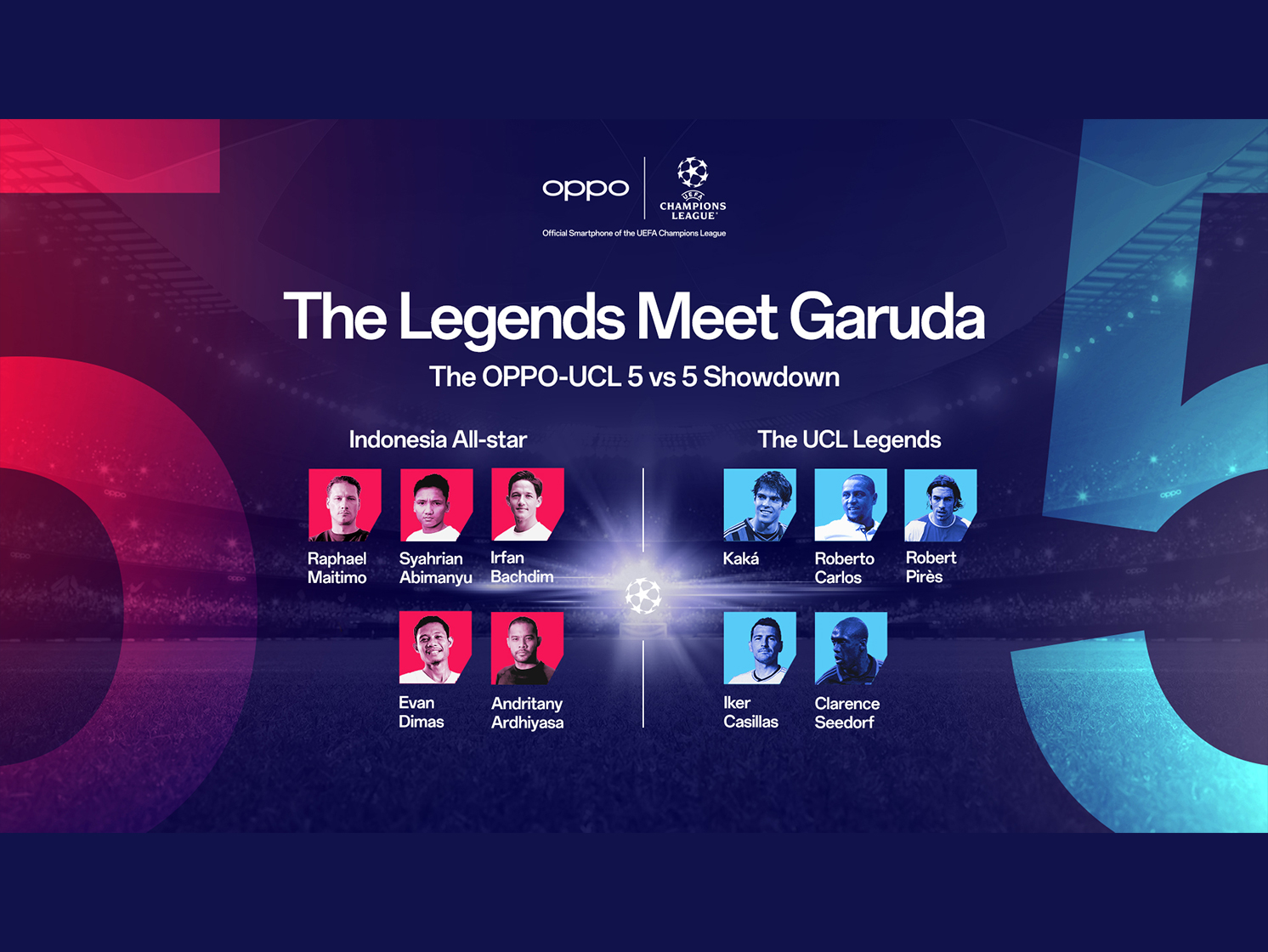 OPPO Umumkan 5 Pesepakbola RI untuk Lawan UCL Legends