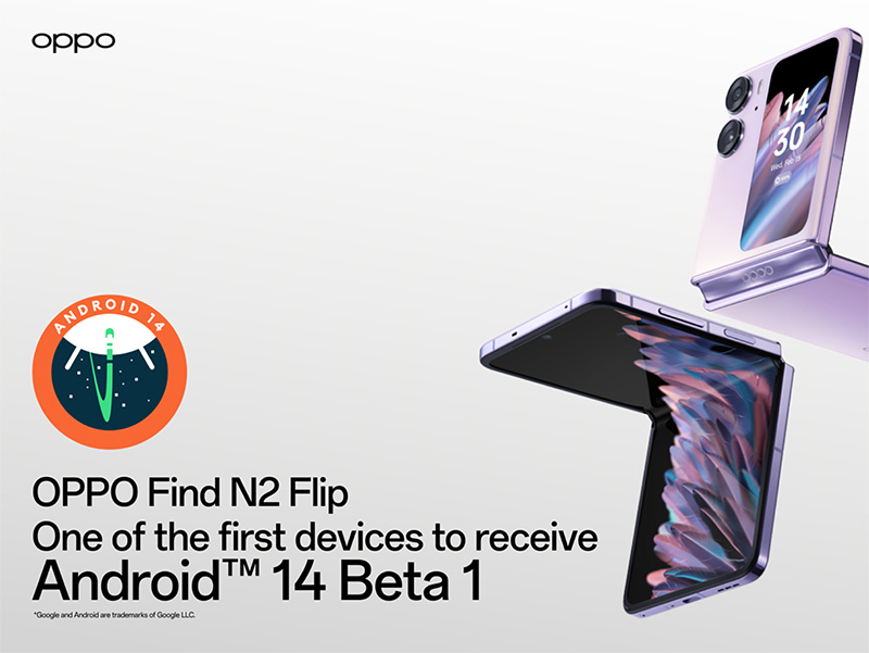 OPPO Find N2 Flip Receive Android 14 Beta 1 Updates