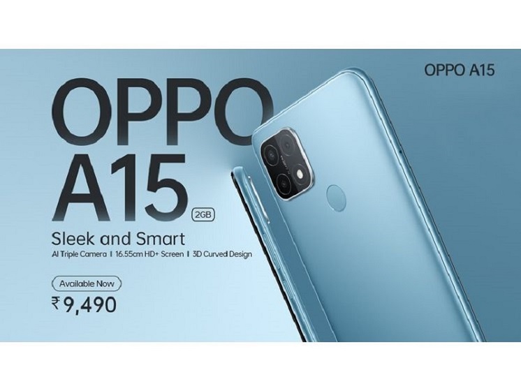 OPPO launches 2+32GB variant of A15 at INR 9490