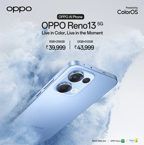 OPPO Reno13 5G Sky-Blue Varient