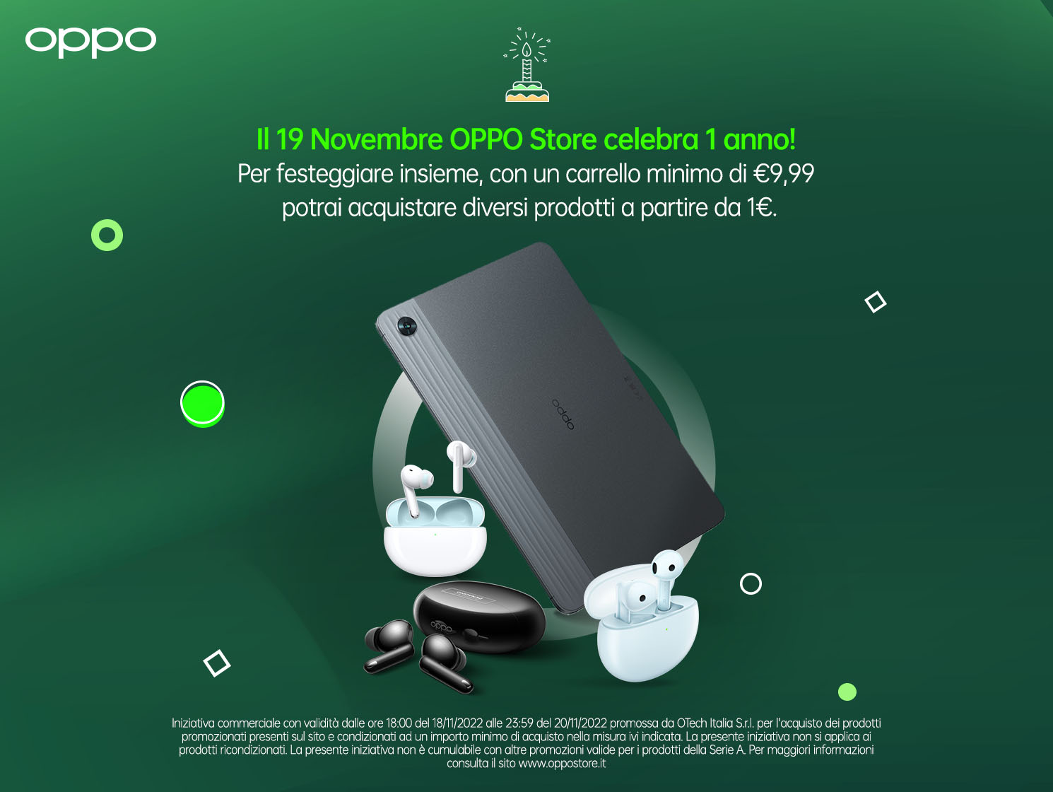 OPPO STORE COMPIE 1 ANNO E CELEBRA CON DUE GIORNI DI OFFERTE