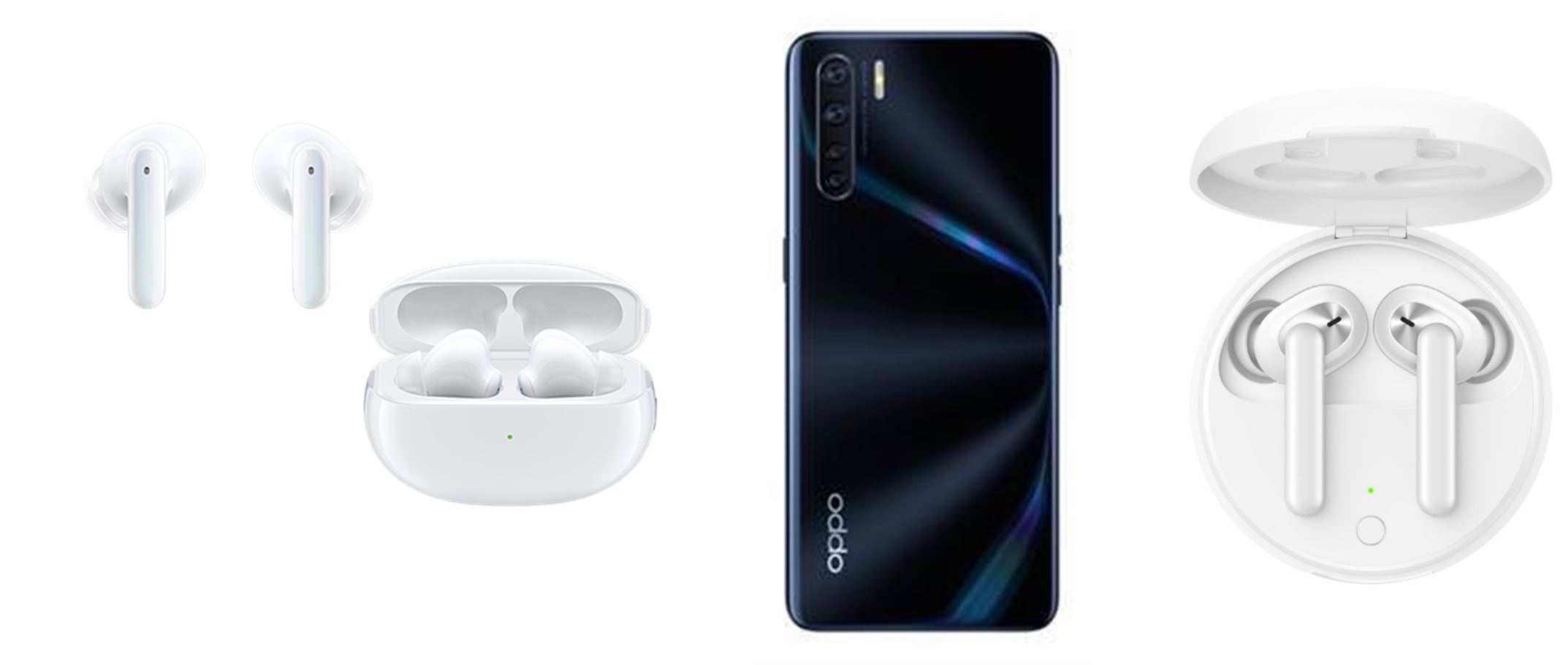 V.l.n.r. OPPO Enco X, OPPO A91, OPPO Enco W31