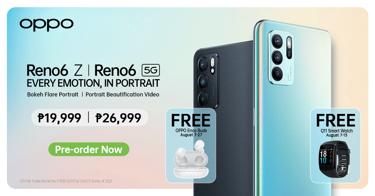 Flaunt Your Every Emotion In Portrait with the latest OPPO Reno6 Series in PH