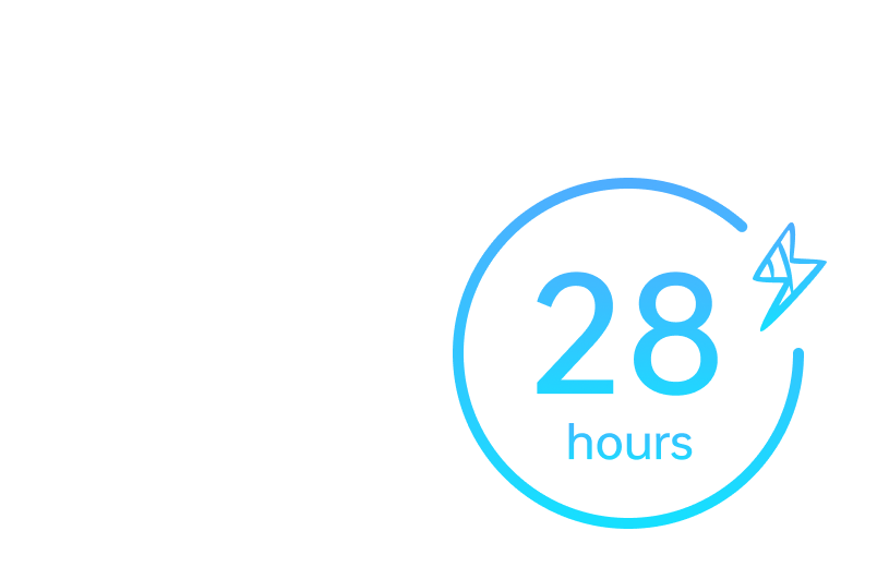Up to 28 Hours of Listening Time