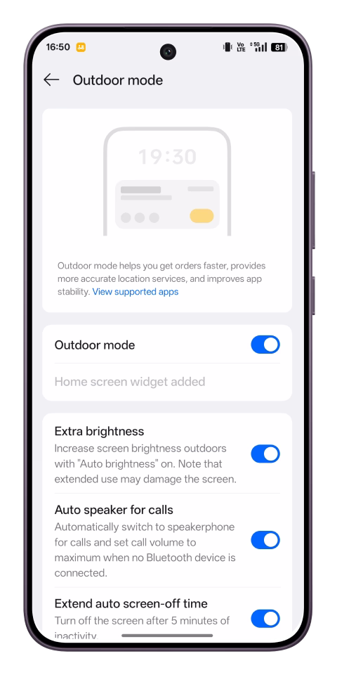 OPPO F29 5G Outdoor Mode