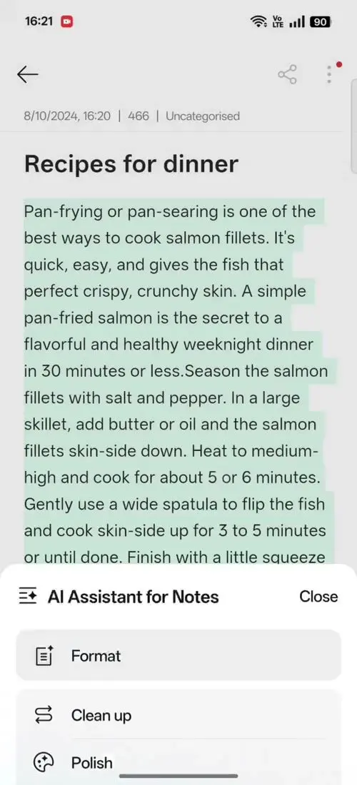 OPPO F31 Pro AI Assistant for Notes