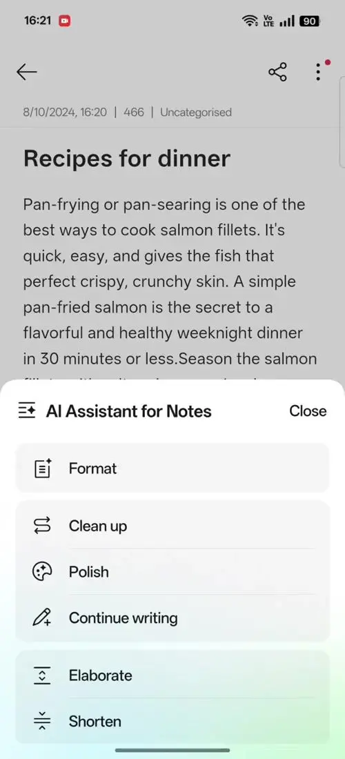 OPPO F31 Pro AI Assistant for Notes