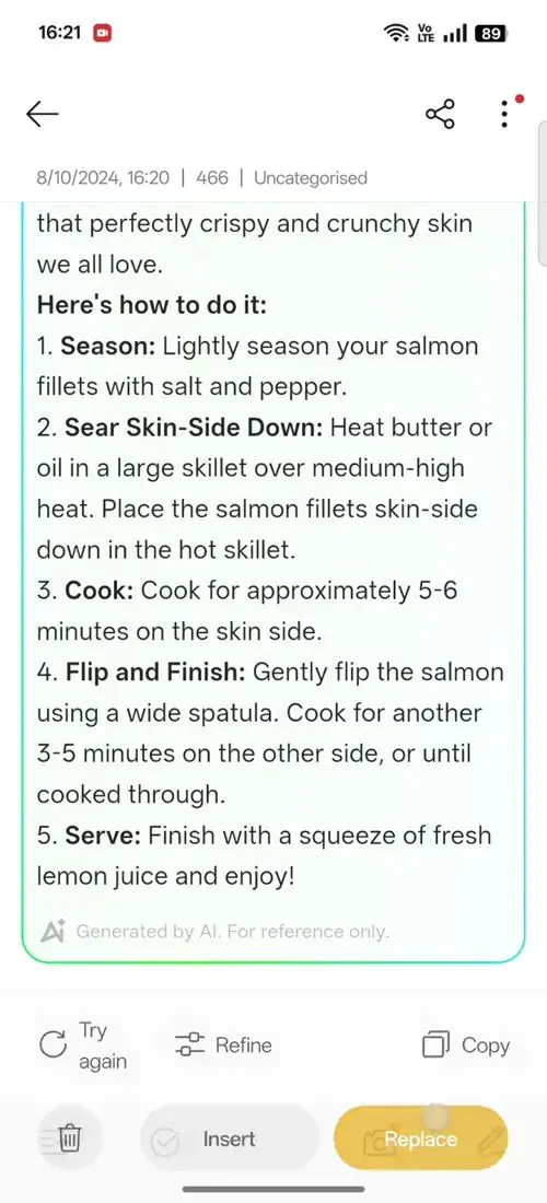 OPPO F31 Pro AI Assistant for Notes