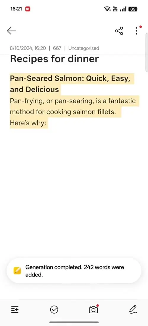 OPPO F31 Pro AI Assistant for Notes
