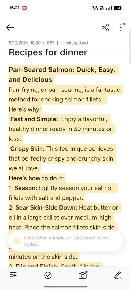 OPPO F31 Pro AI Assistant for Notes