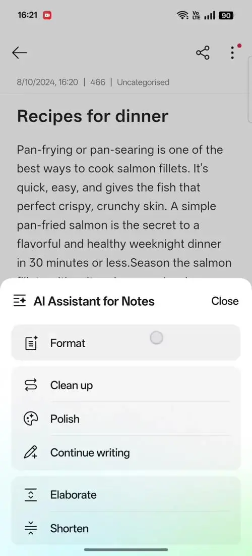 OPPO F31 Pro AI Assistant for Notes
