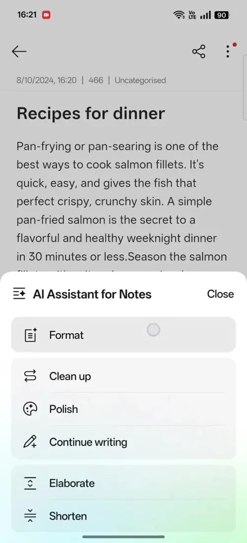 OPPO F31 Pro AI Assistant for Notes