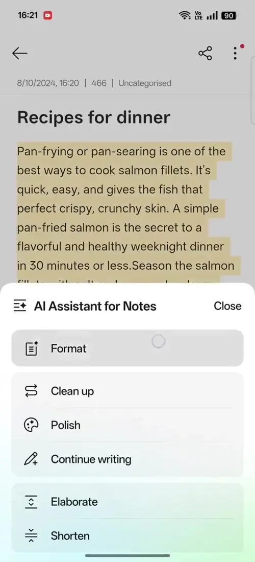 OPPO F31 Pro AI Assistant for Notes