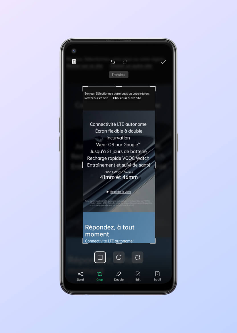 OPPO F19 Pro+ 3-Finger Translate