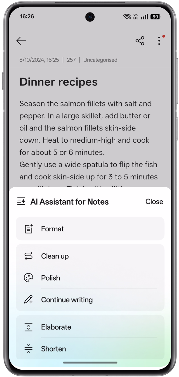 AI Assistant for Notes