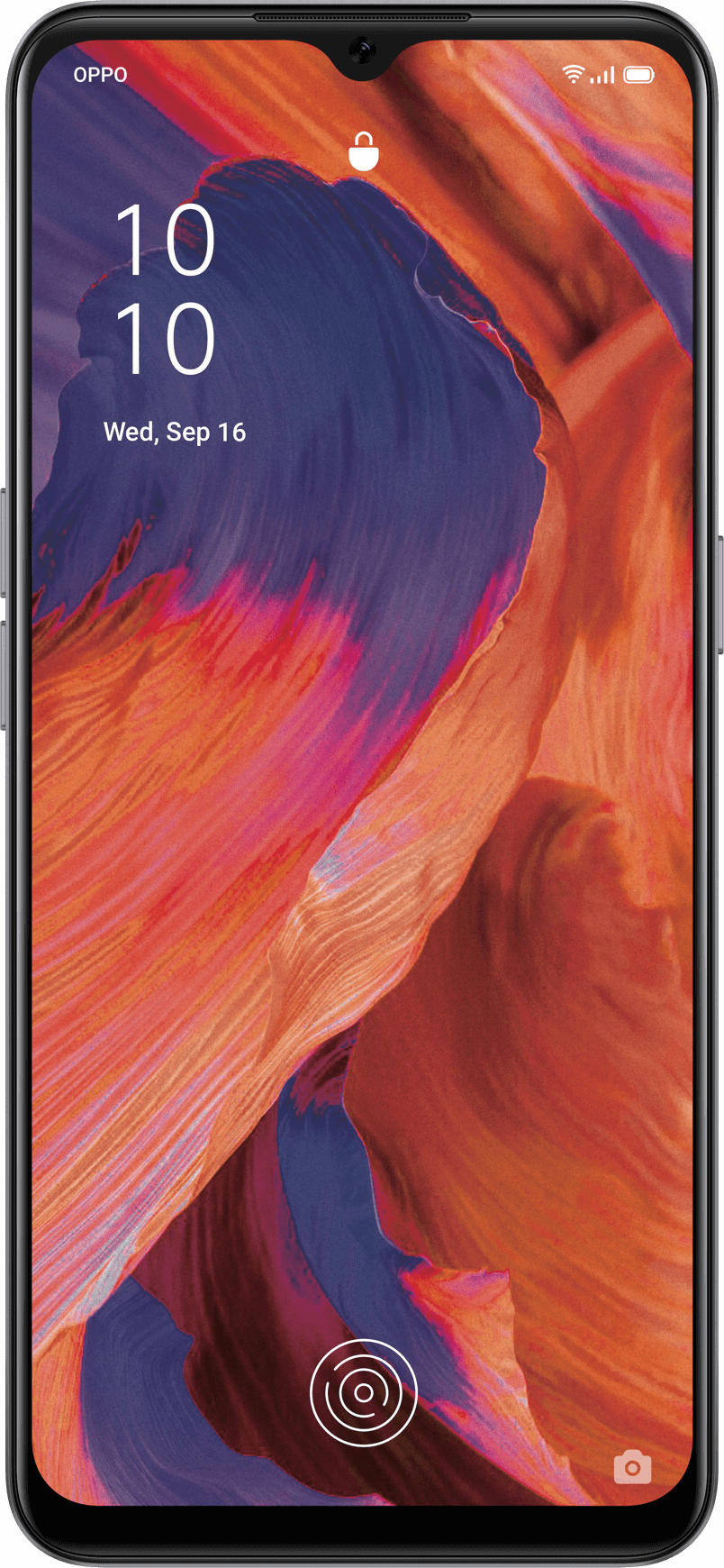 OPPO F17 6.44"screen, 2400 x 1080 resolution, 90.7% screen-to-body ratio, 408PPI pixel density, 1.67mm border width, 20 : 9 aspect ratio