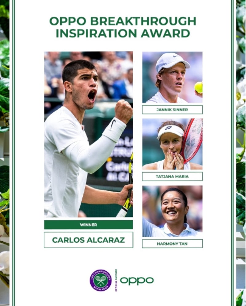 OPPO Announces Carlos Alcaraz as the Winner