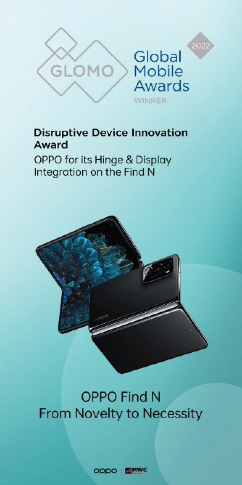 OPPO Wins “Disruptive Device Innovation” at GLOMO Awards 2022