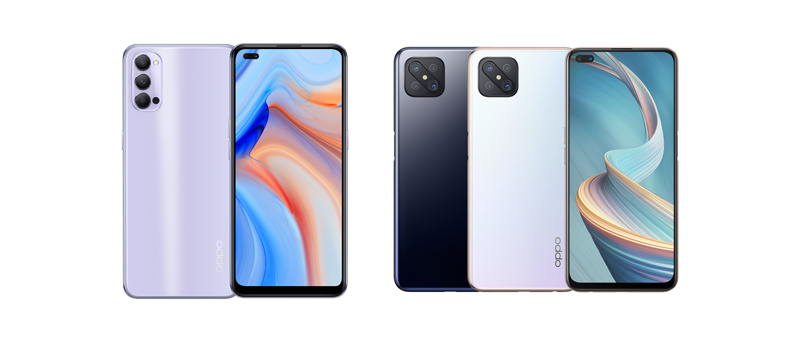 圖說:Reno4香芋紫單機售價NT$17,990;Reno4 Z 單機售價NT$12,990,並提供墨秀黑、薰香白兩種顏色。