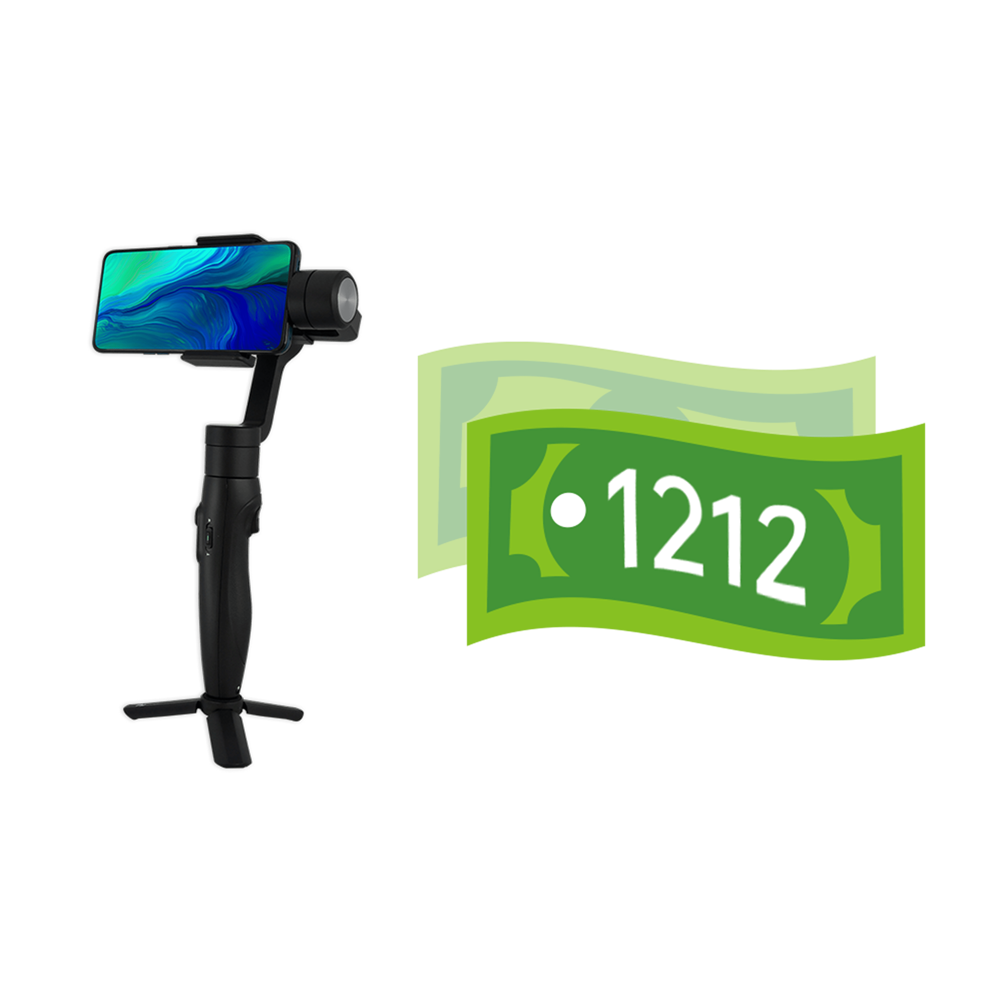 圖說:OPPO雙12活動開跑!12月6日起至OPPO網路商店選購OPPO Reno 10倍變焦6GB版,即可享包含Feiyu飛宇 Vimble2三軸手機穩定器(市價NT$2,990)與配件購物金NT$1,212等等優惠!