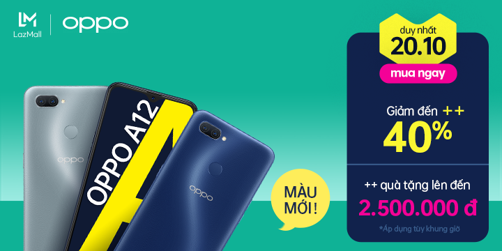 OPPO A12 ra mắt m&agrave;u mới, độc quyền tr&ecirc;n Lazada nh&acirc;n ng&agrave;y Phụ Nữ Việt Nam 20/10: Tặng ng&agrave;n deal, đến người phụ nữ bạn y&ecirc;u