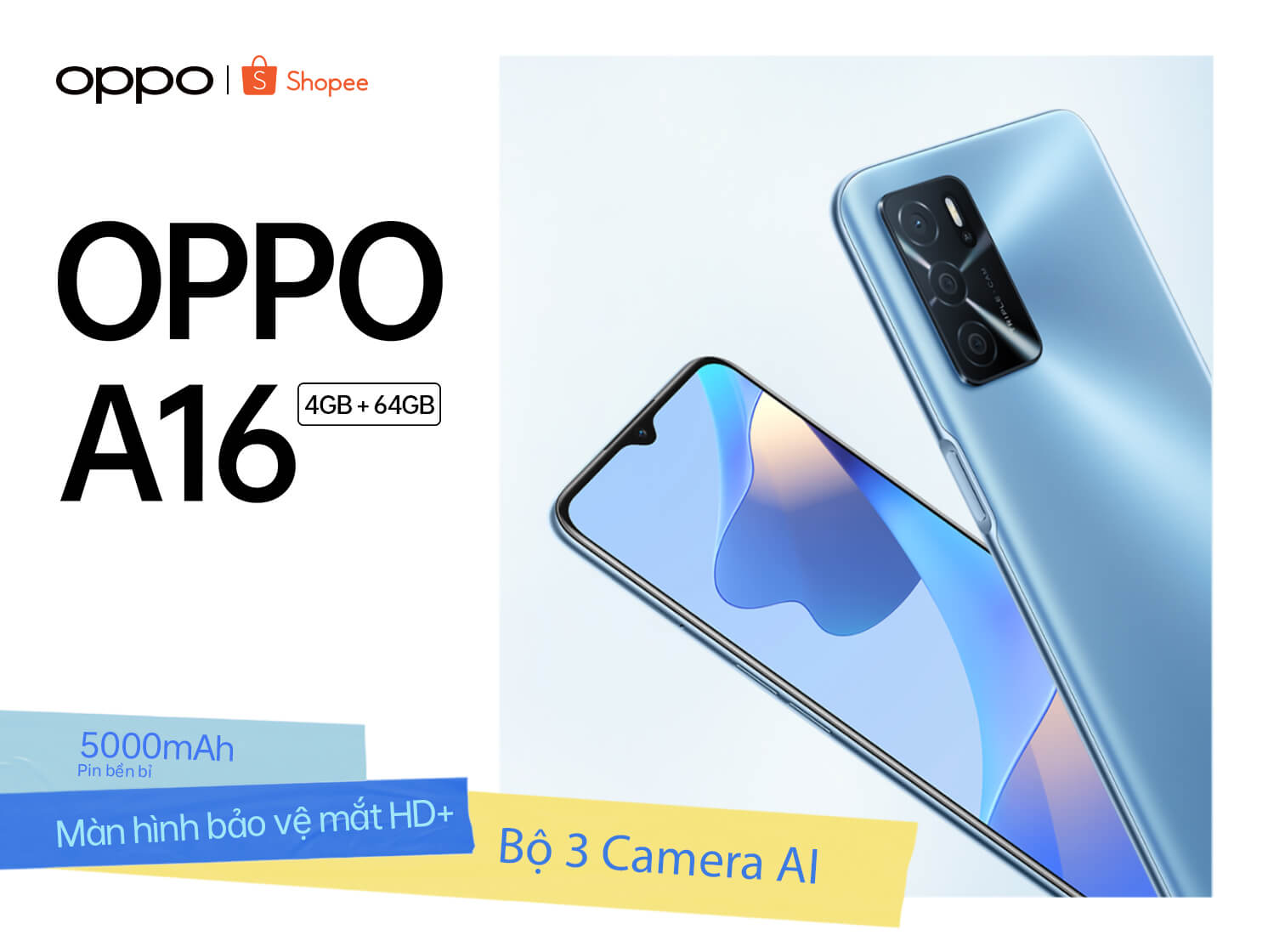 OPPO ra mắt OPPO A16: thiết kế thời thượng, pin lớn c