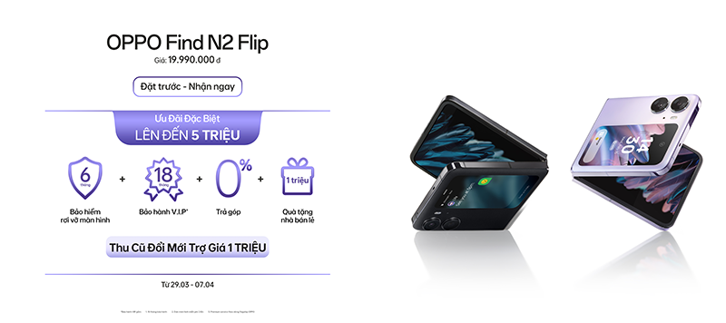 OPPO ra mắt chính thức Find N2 Flip mở ra tiêu chuẩn mới cho điện thoại gập