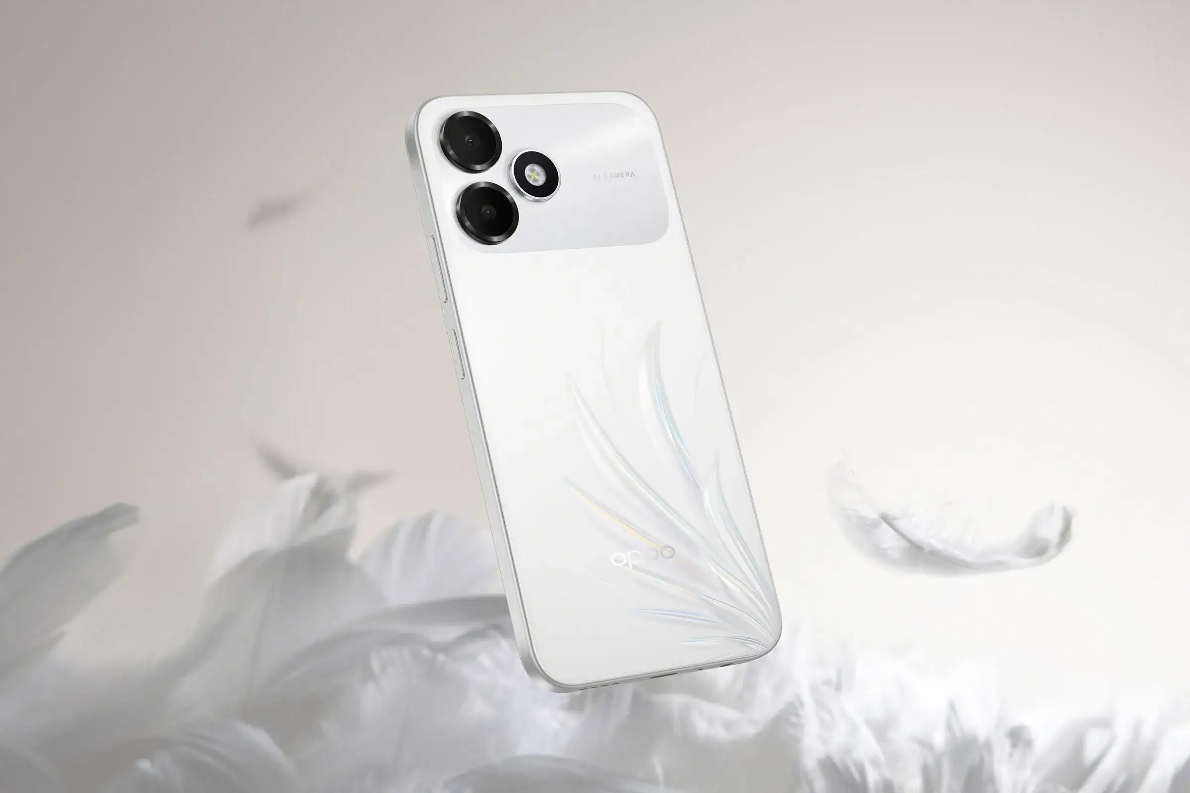 (Desain elegan OPPO A6c warna putih)
