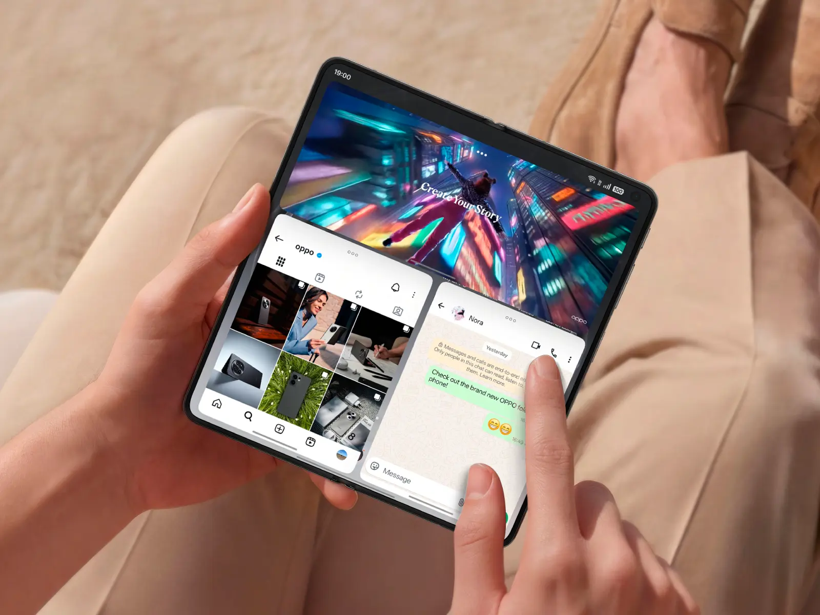 日本初OPPOフォルダブルモデル、世界一フラットなディスプレイ 「OPPO
