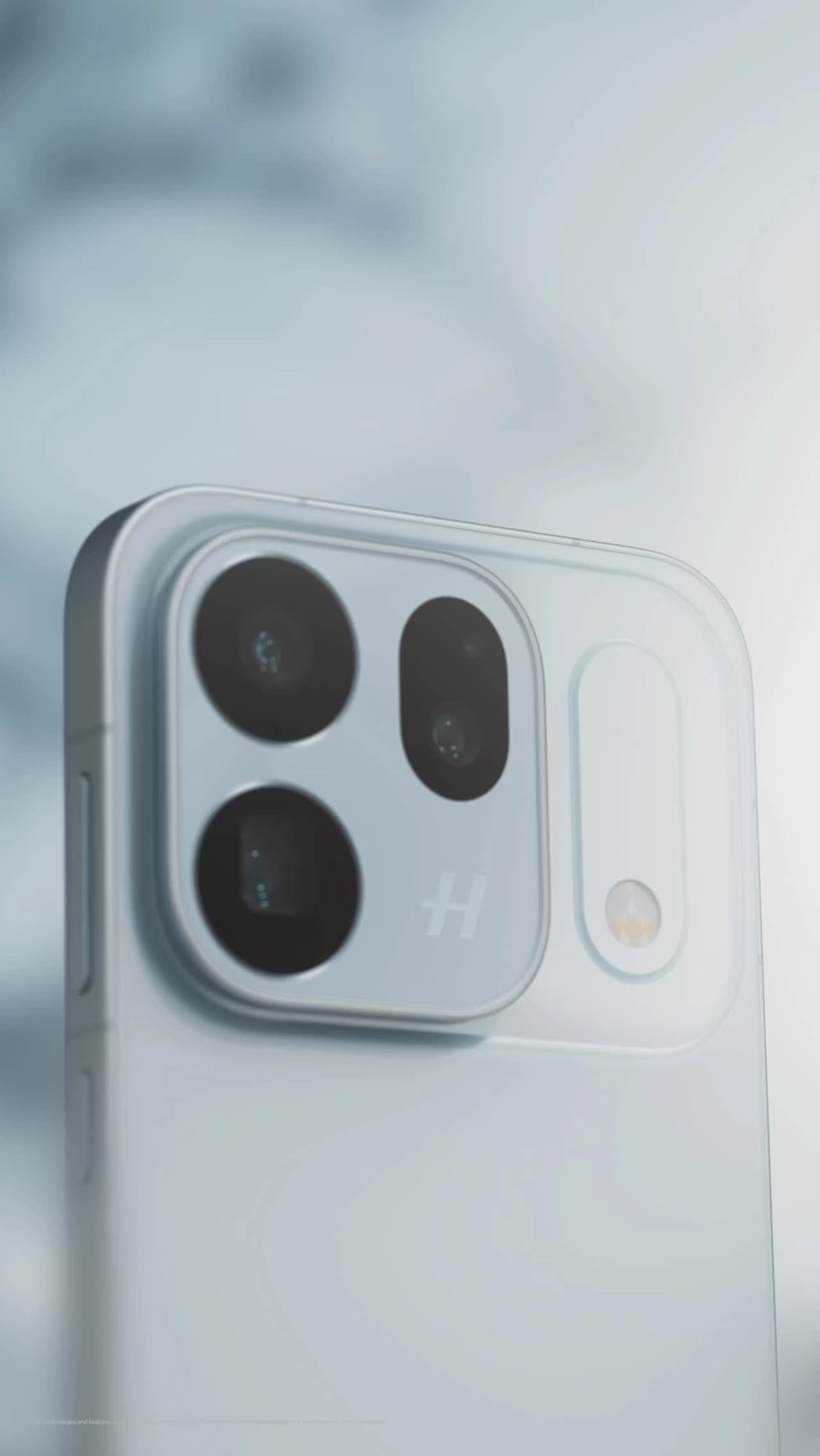 Vertical product photograph showing a phone rear camera with three lenses