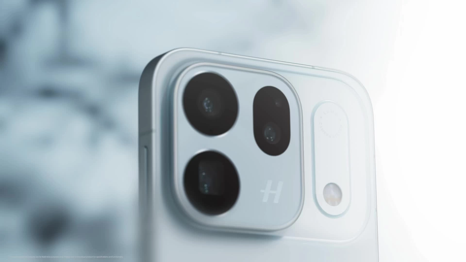 OPPO Find X10 Series phone camera detail against a cool blue background