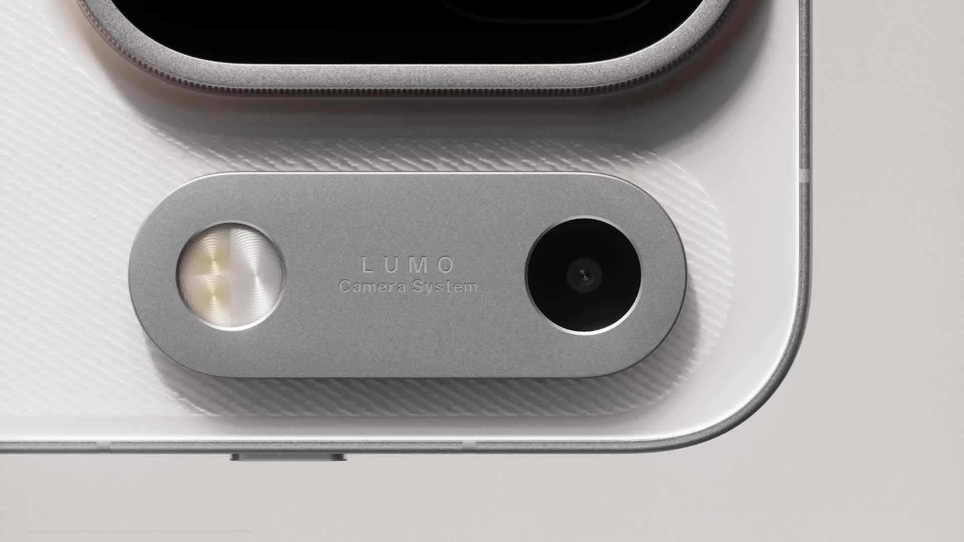 Close product view of an OPPO Find X10 Series camera module with LUMO Camera System marking