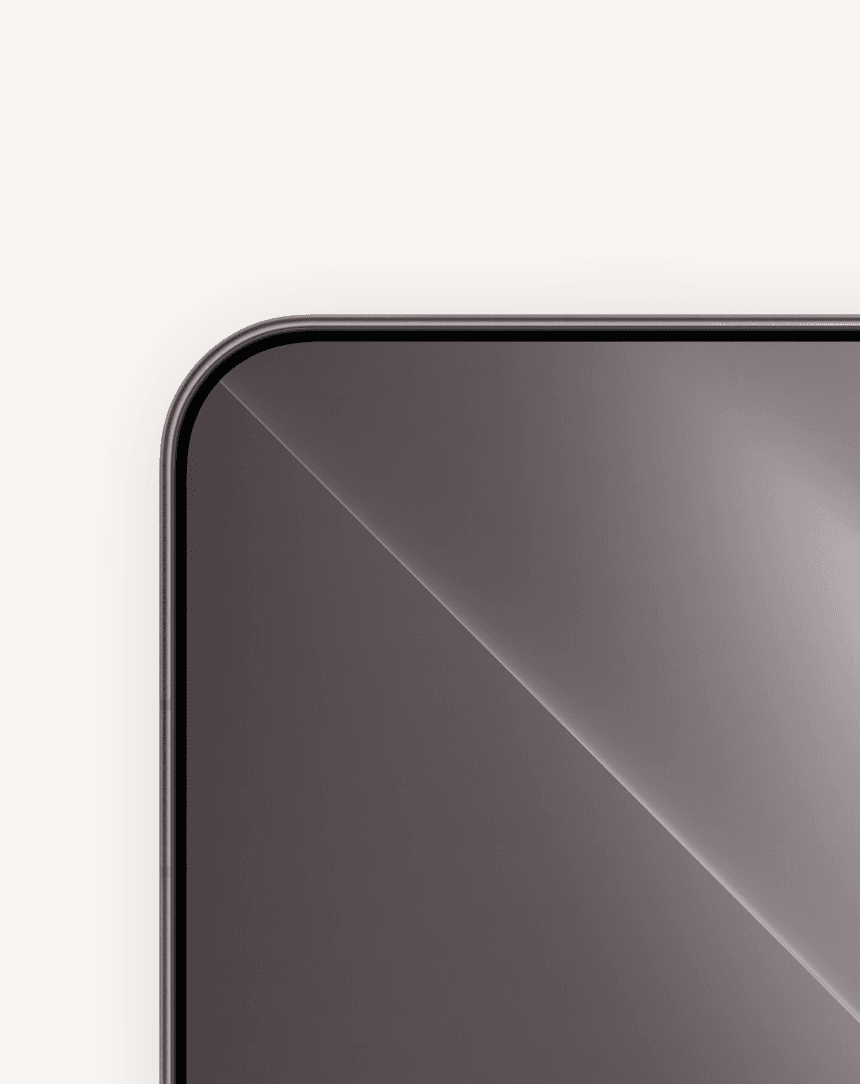 Close-up of OPPO Find X10 Pro Max (Titanium Grey) screen corner showcasing the 1.15mm Ultra-Narrow Bezel