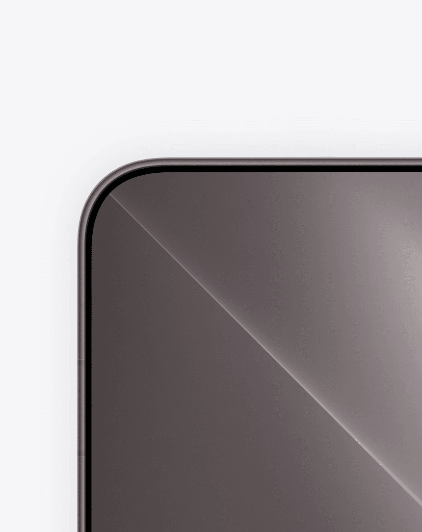 لقطة مقرّبة لزاوية شاشة هاتف OPPO Find X10 بلون Mist Grey تُبرز الحافة فائقة الضيق بعرض 0.99 مم