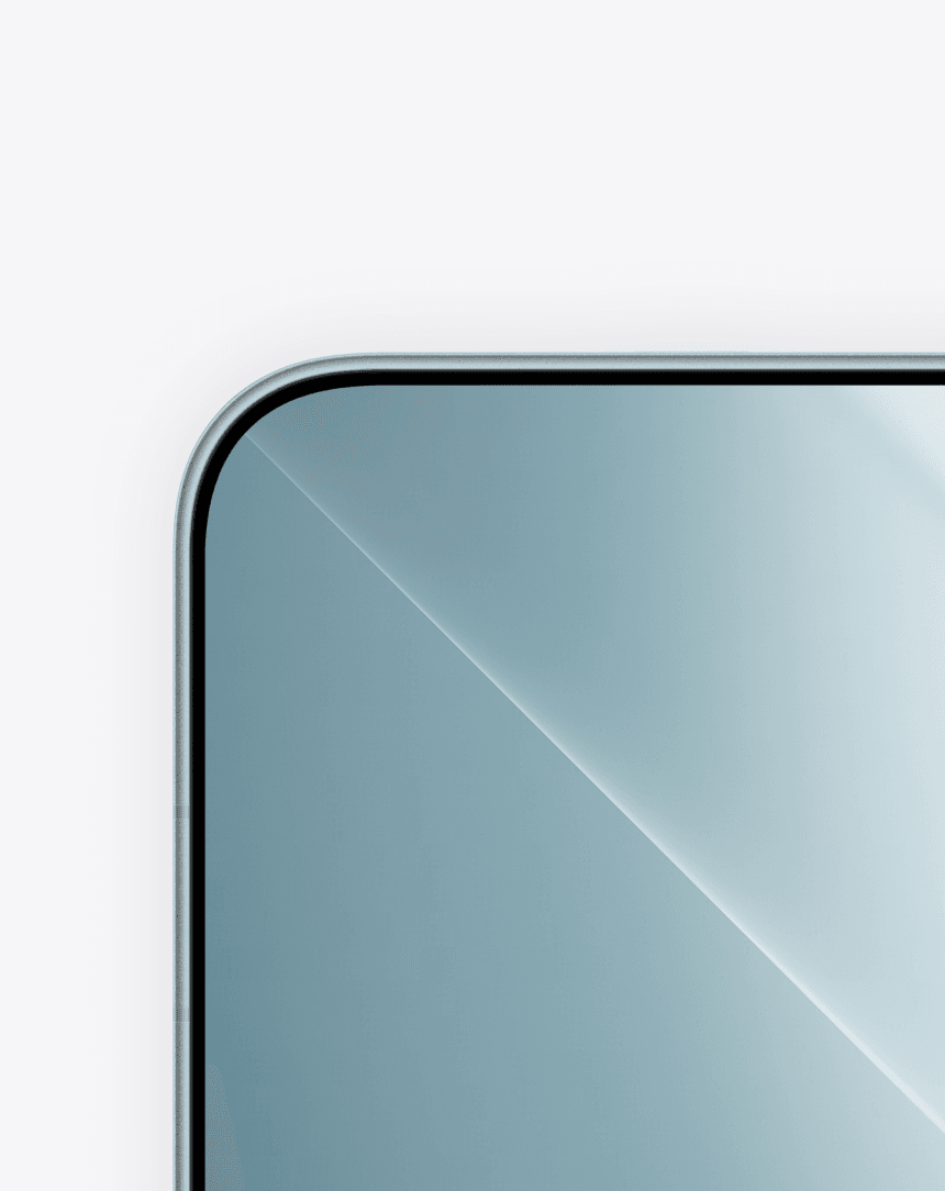 Zbliżenie na róg ekranu OPPO Find X10 (Glacier Blue) prezentujące ultracienką ramkę o grubości 0,99 mm