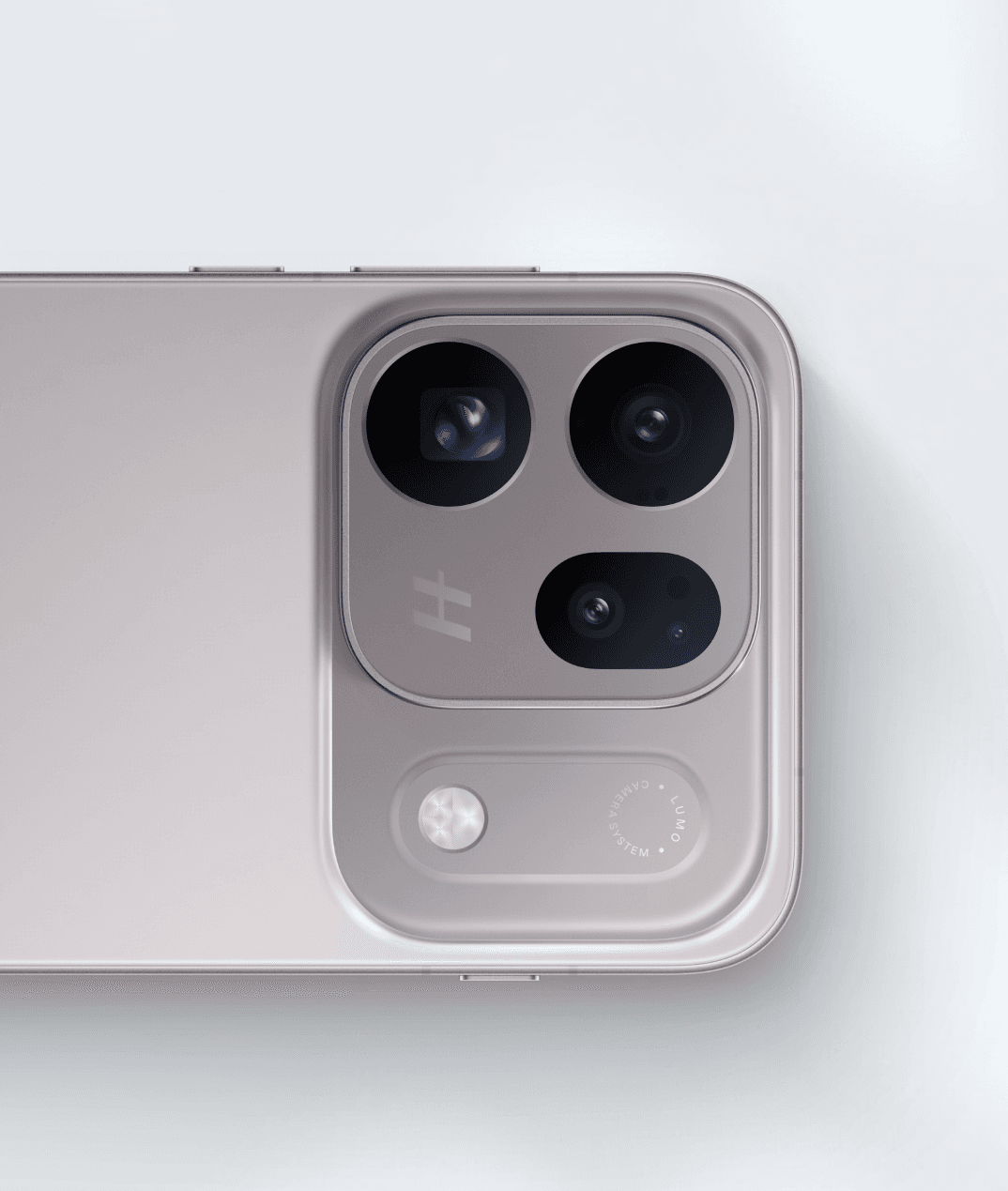 Zbliżenie na OPPO Find X10 ukazujące kwadratowy moduł aparatu z trzema obiektywami oraz lampę błyskową