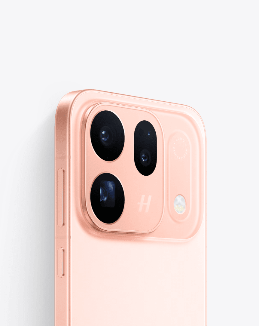 Close-up of the rear camera system and flash module of OPPO Find X10 (Glow Coral)